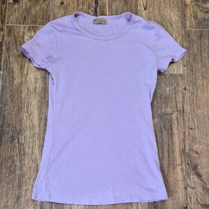 Skinnie Minnie Lavender Purple Fitted Short Sleeve Tee Y2K Minimalist